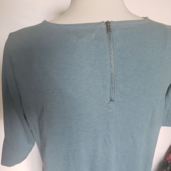 MADEWELL Teal Back Zip Swing Tee - M - Picture 7 of 14
